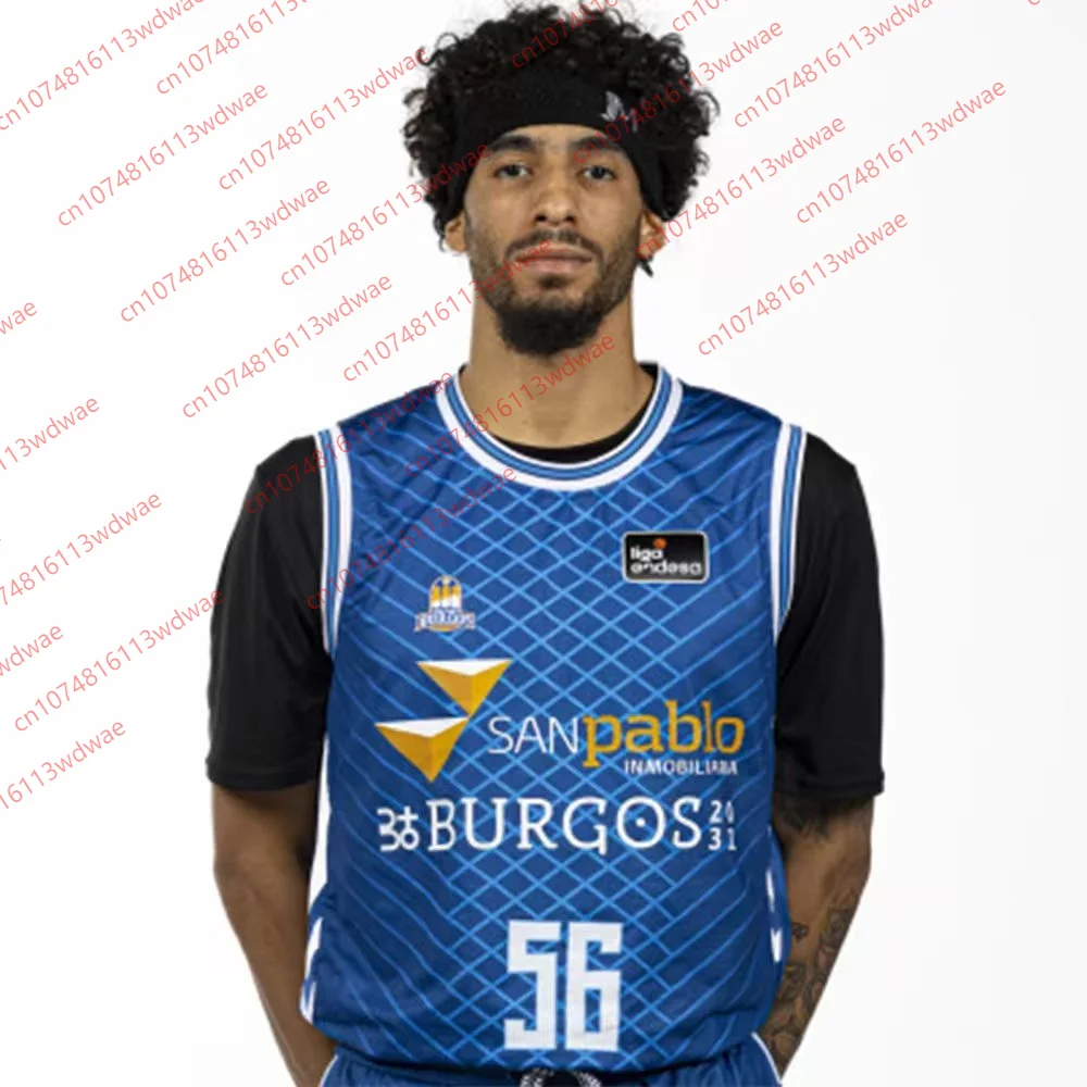 Liga de baloncesto de España 26 Jersey Chaleco deportivo para hombre Kit de camiseta de San Pablo Burgos Jhivvan Jackson 56 Chaleco de baloncesto Kit de camiseta para niños