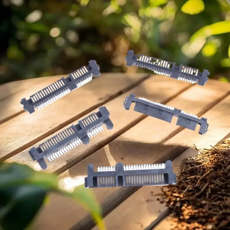 5pcs SATA Interface Socket SSD Solid State Drive Seat 7+15P 22PIN Male Connector Seat Sinking Plate Patch Type Connector Port