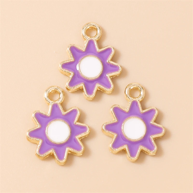 20 Stück 12x16mm Niedliche Bunte Emaille-Sonnen-Anhänger für die Herstellung von Halsketten, Ohrringen, Armbändern, DIY-Handwerk und Schmuckzubehör – Detail 6