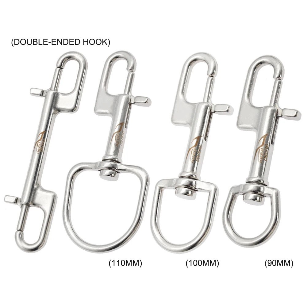 316 Stainless Steel Marine Diving D Ring Snap Hooks Snap Bolt Trigger Chain Clip BCD Accessories Diving Equipment