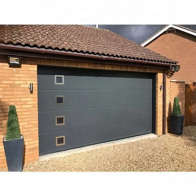 Villa Surface Anodized Rust Proof Aluminum Alloy Heavy Duty Garage Door APP Controlled Intelligent All Weather Garage Doors