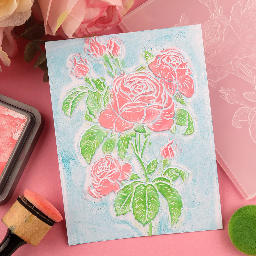 3D Embossing Folders and Matching Die-Cuts Set Flower and Lace Elements Metal Material Transparent Various Floral Themes