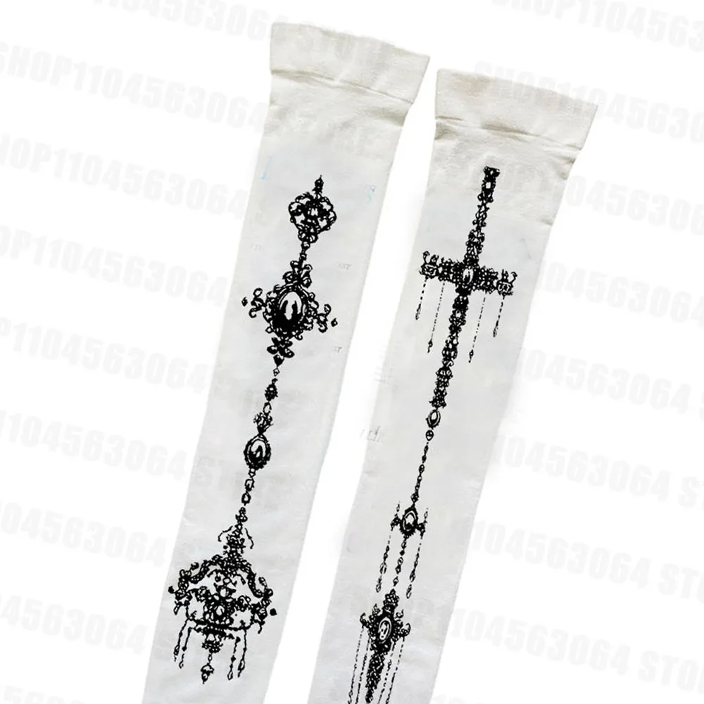 2000s Cartoon Print Long Socks Women Girl Y2K JK Cosplay Cute Stockings Chic Harajuku Kawaii White Streetwear Emo Girl Y2k Style