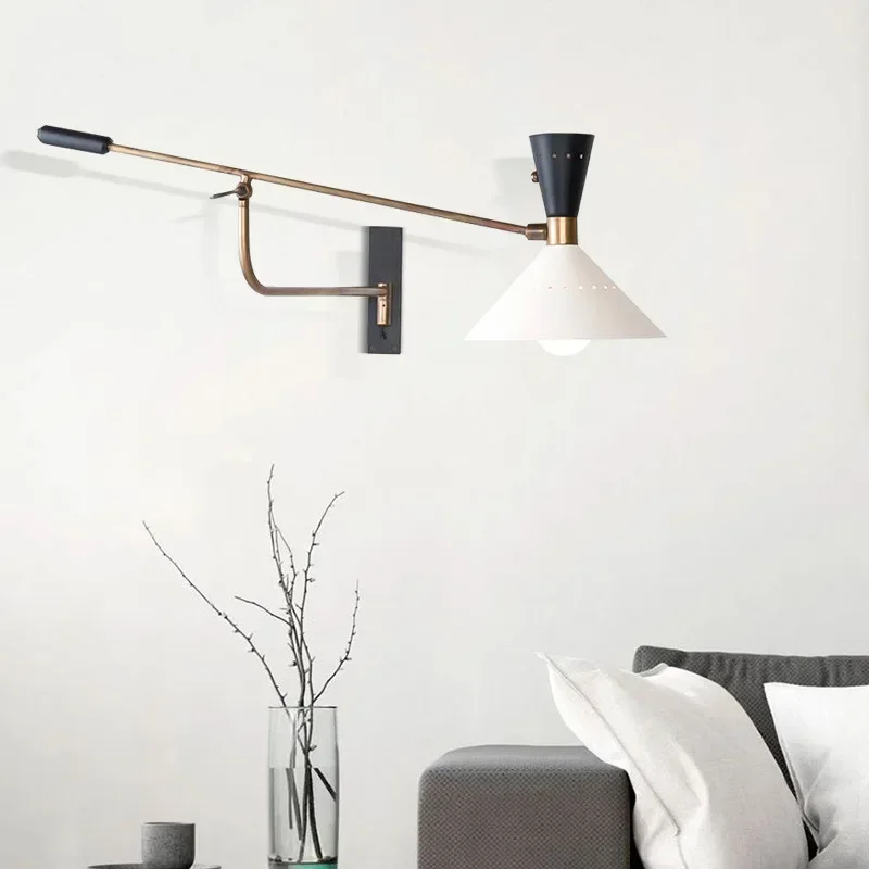 

Long Arm Wall Light Bedroom Sconce Adjustable Study Reading Lamp E27 Metal 110-220V Surface Mount Wall Decor Bedroom Light