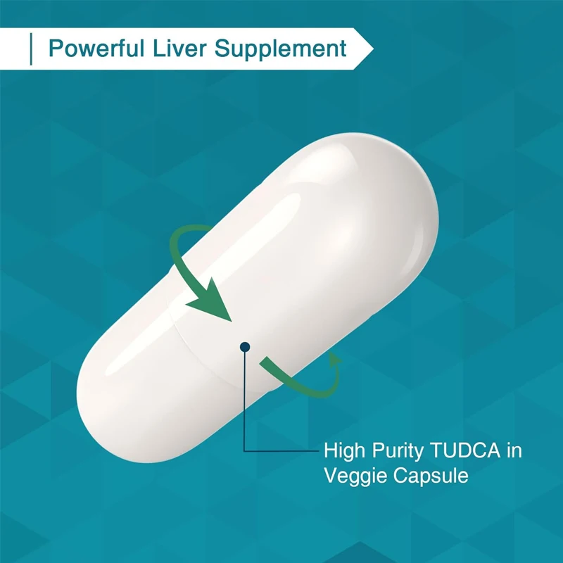 Suplemento de Tudca 1200mg -60 cápsulas vegetarianas, suplemento de sal forte da bile de Tudca, usado para fígado e digestão