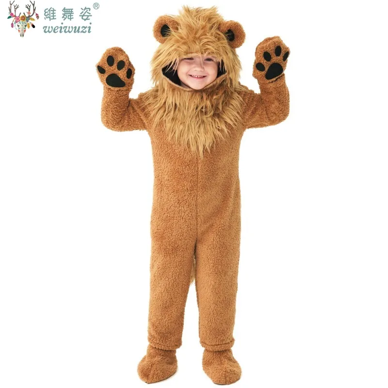 

Children's Day Furry Boy's Lion Costume for Child Kids Toddler 2-12Y Complete Set Animal Themed Party Cosplay Halloween Purim