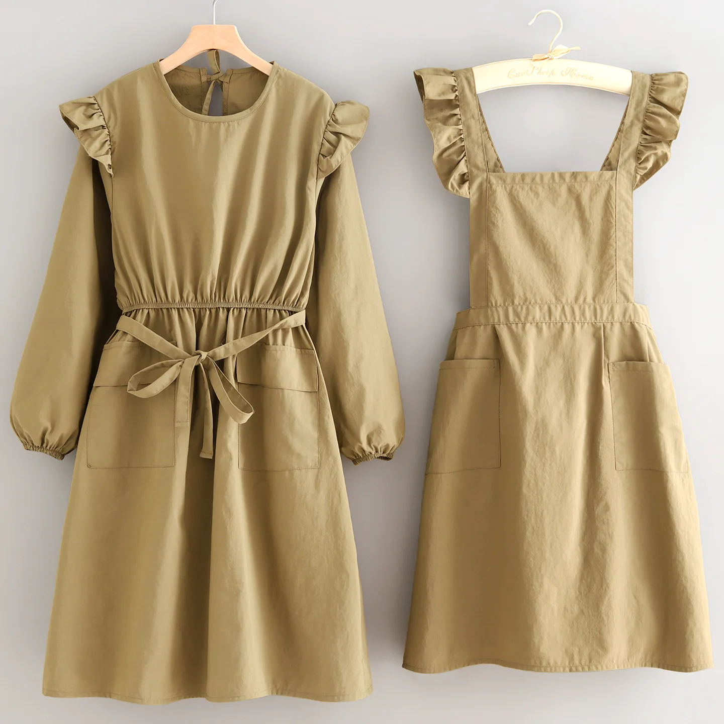 Water-Repellent Princess Dress Apron for Home Kitchen Cooking Long-Sleeve Protective Clothing Women Suitable Nail Salons Florist