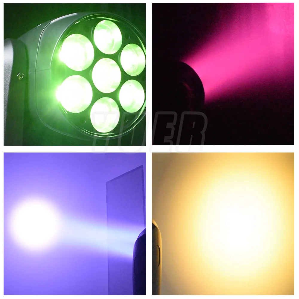 4PCS LED RGBW 7x20w Zoom Beam Washing Effect Moving Head Stage Lighting Disco Dj Wedding Event DMX512 Music Control 11/17CH