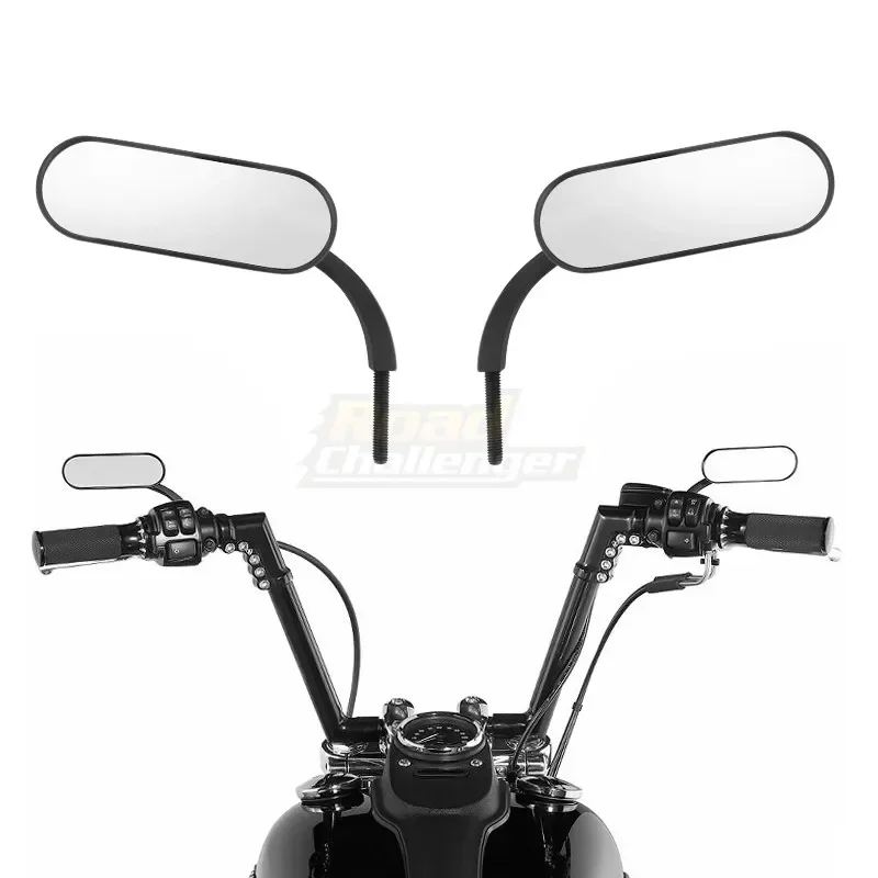 

Motorcycle Rearview Mirror Black Square Oval Side Mirror For Harley Touring Electra Glide Dyna Fatboy Softail Sportster Breakout