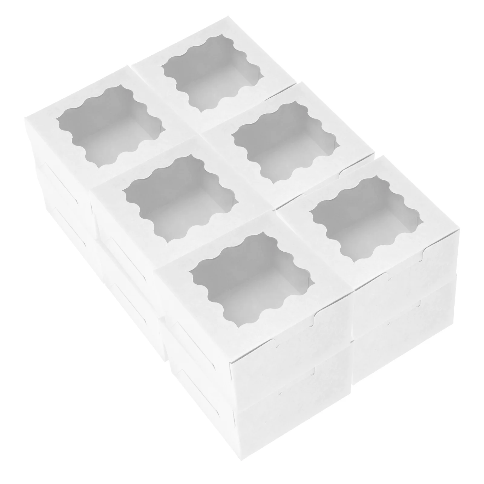 

50 Pcs Baking Boxes Cake Carriers Food Packaging Elegant Design Dessert Containers Cookies Takeaway Paper Boxes For Baked Goods