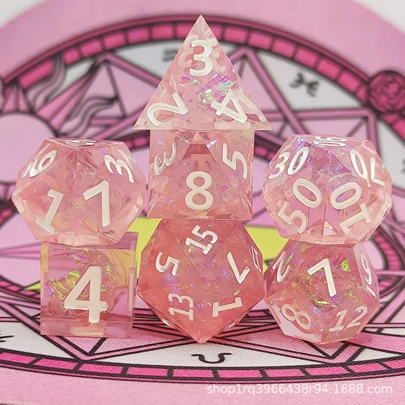 Sharp pointed resin dice birthday gift crystal dice DND board game multi-sided digital dice