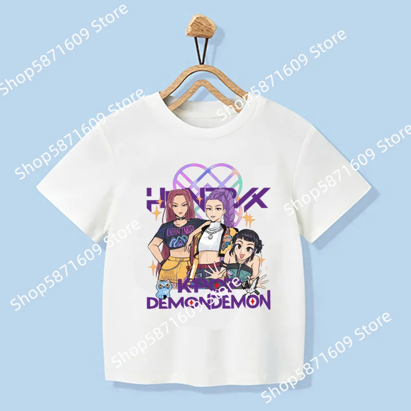 

Fashion Movie Kids T-shirt KPop Demon Hunters Cool Girls Tee Top Funny Gift for Fans Tshirt K-Pop Demon Hunters Clothes