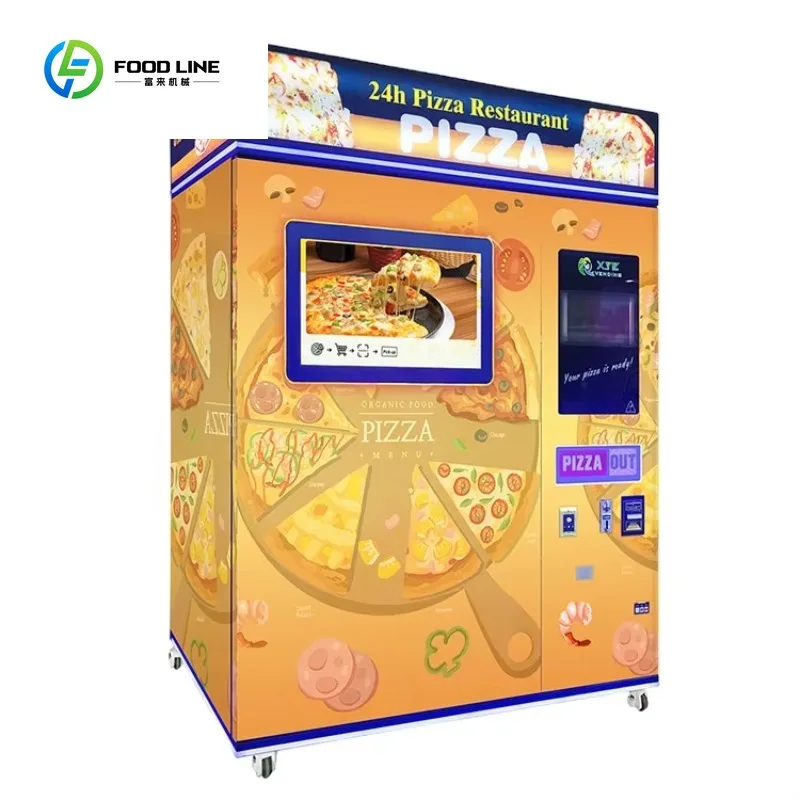 FOODLINE Customized Indoor Commercial Smart Pizza Vending Machine Fully Automatic Self Heated Frozen Hot Food