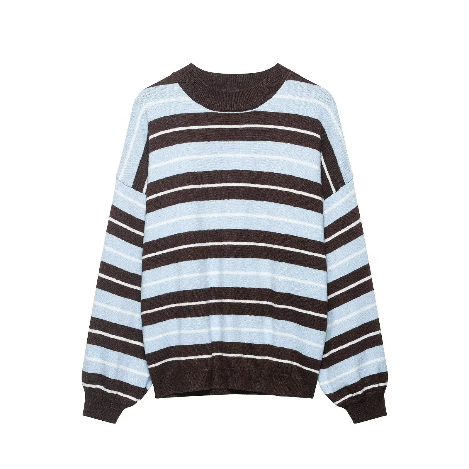 

Модный повседневный вязаный свитер в полоску N8UC