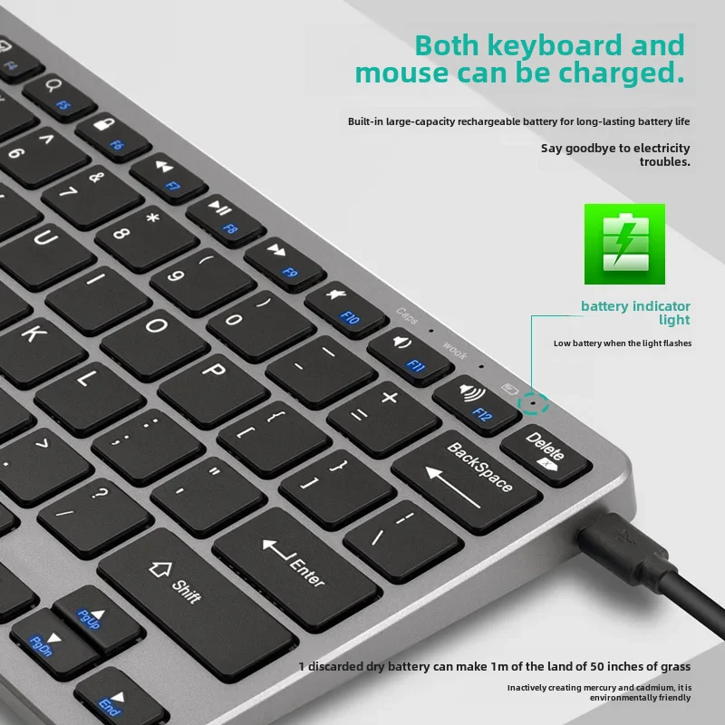 مجموعة لوحة مفاتيح وماوس لاسلكية بثلاثة أوضاع مزدوجة مناسبة لأجهزة الكمبيوتر المحمول والكمبيوتر المكتبي والكمبيوتر اللوحي والهواتف المحمولة متعددة الأجهزة #4