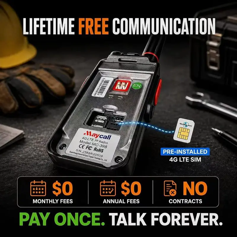 Maycall MC-398 Lifetime Free Rapid 4G Walkie Talkies Unlimited Range Nationwide PoC Radio
