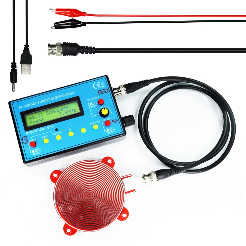 Generator sygnałów funkcyjnych DDS FG-100 FG-200, licznik częstotliwości 0.01Hz - 500KHz, moduł źródła sygnału, fala sinusoidalna+prostokątna+ziarnista