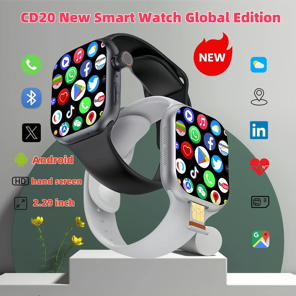 CD20 Smart Watch 5G Android 10.0 Smartwatch With 180° Rotary Camera GPS WIFI HealthSmartwatch