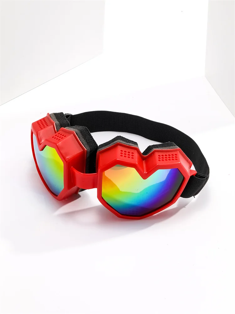 Paire de lunettes de soleil PC en forme d\'amour, résistantes au vent et aux ultraviolets, lunettes de ski Love