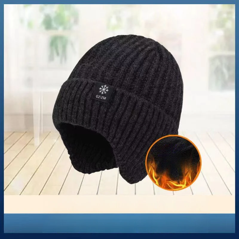 Men'S Special Edition / Winter Thickened Knit Ear Protection Hat,Suitable for Fathers And Grandfathers / Winter Men'S Knit Beret