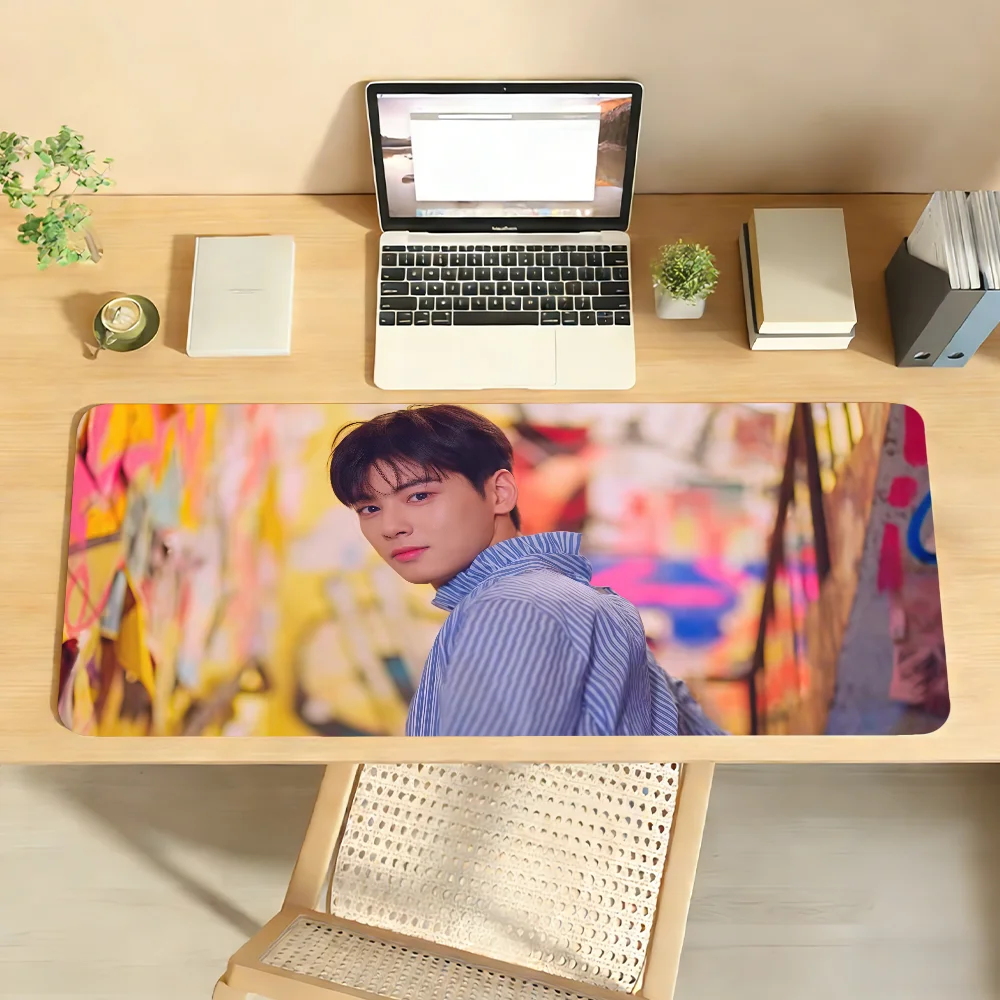 Singer Cha Eun-woo Mouse Pad Non-slip Locking Edge DeskMat PC Laptop Accessories Rubber Office Keyboard Large Game XXL Carpet