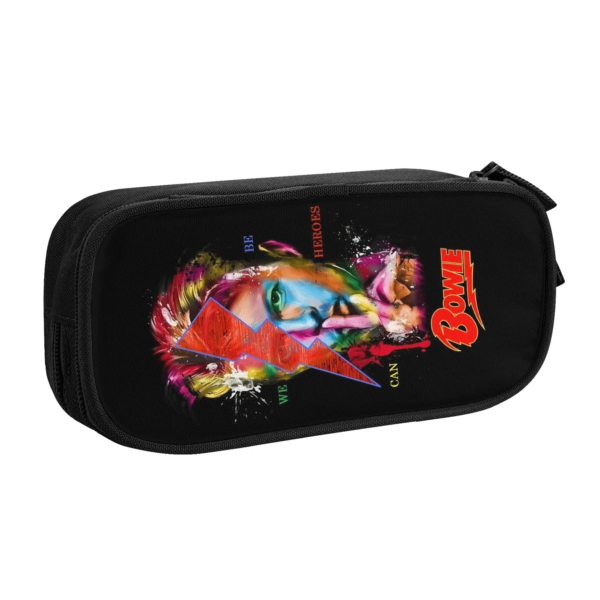 Cute English D-David Hot Singer B-Bowie  Pencil Cases for Boys Girls  Large Capacity Pen Bag Box Stationery