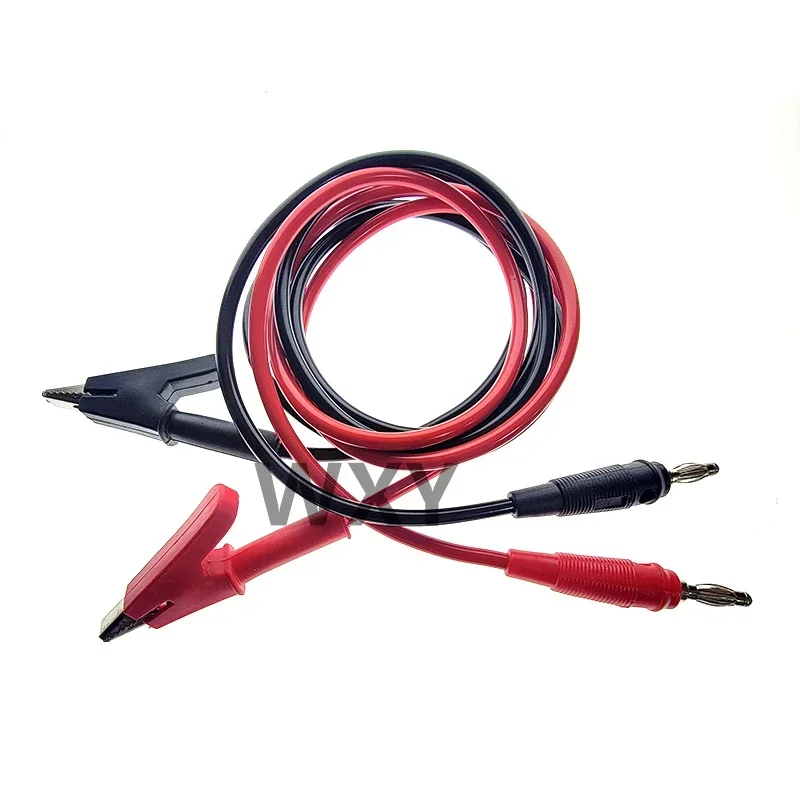 1Pcs Alligator Clip Wire Soft Silicone Wire 4mm Banana Plug To Shrouded Alligator Clip Cable Leads 1M for Testing Probe