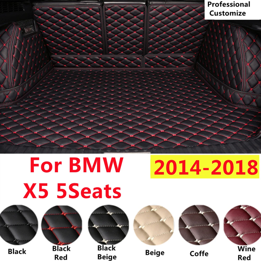 

SJ пользовательский полный комплект подходит для BMW X5 5 мест F15 2018 2017 2016 2015 2014 водонепроницаемый коврик для багажника автомобиля Задняя подкладка для багажника