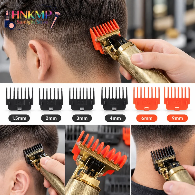 1 Set T9 1.5/ 2/ 3/ 4/ 6/ 9mm Hair Clipper Guards Guide Combs Trimmer Cutting Guides Styling Tools Attachment Compatible