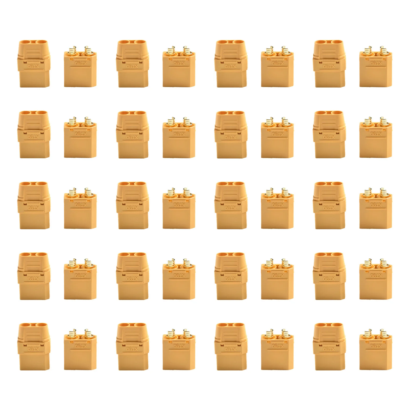 20PCS for XT90 Male & Female Connectors for RC Applications Offering Reliable 90A Power Transfer and Locking Feature