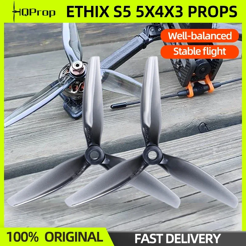 

2Pairs HQprop HQ Ethix S5 5040 Propeller 5X4X3 5inch 3-Blade CW&CCW PC Props For RC FPV Racing Freestyle Quadcopter Drone