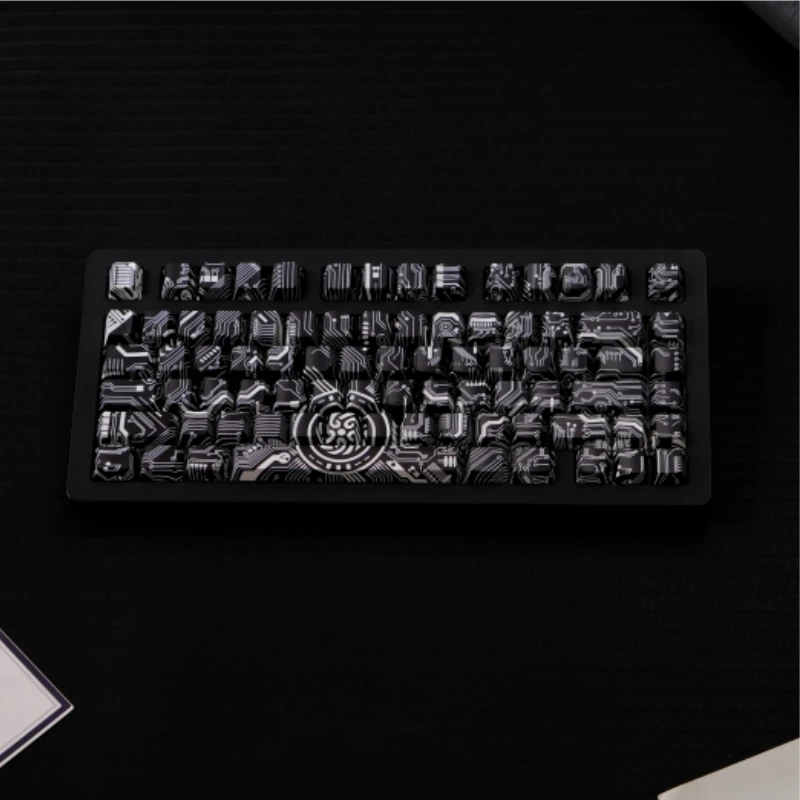 

12 Key Circuit Diagram Key Cap Side Engraved Light Cherry Profile PBT Sublimated Personalized MX Switch Game Mechanical Keyboard