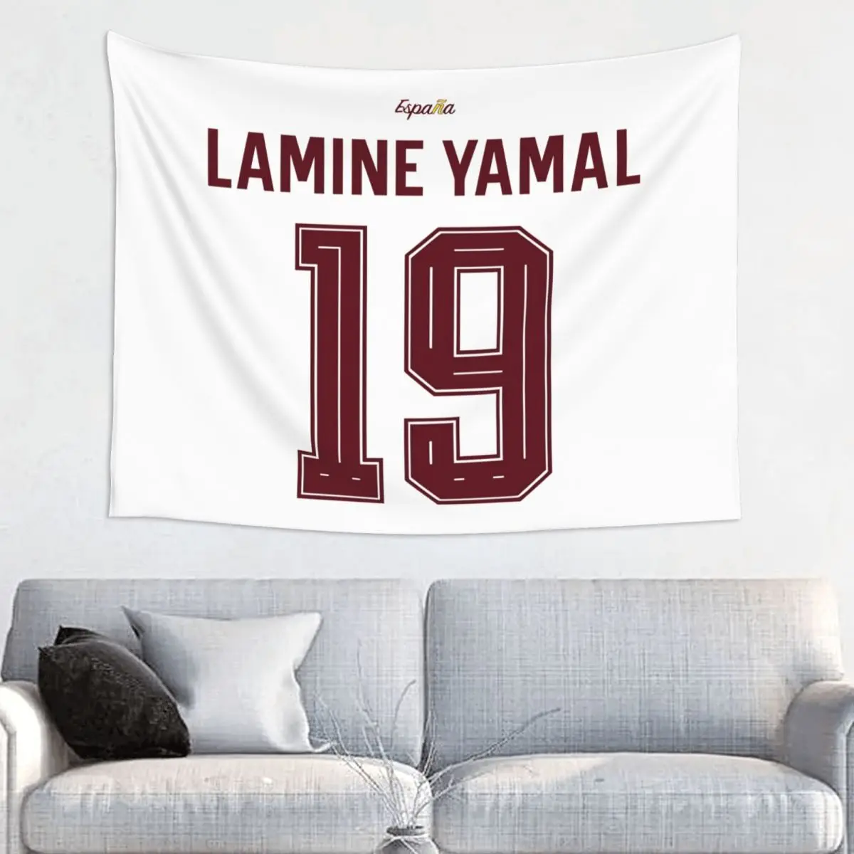 Lamine Y-Yamal Tapestry Bohemian Polyester Wall Hanging Number 19 Football Room Decoration Yoga Mat Retro Tapestries