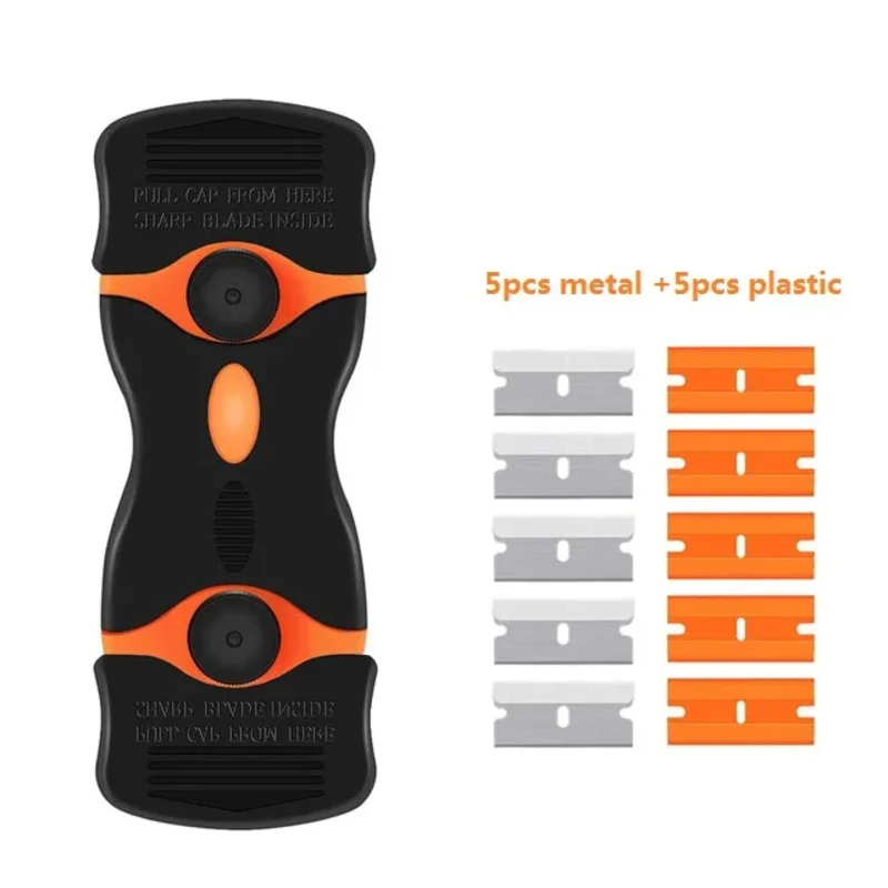 Plastic/Metal Razor Blade Scrapers for Car Window Vinyl Film Sticker Cleaning Glass Ceramic Dust Dirty Remover Tool Squeegee image 6
