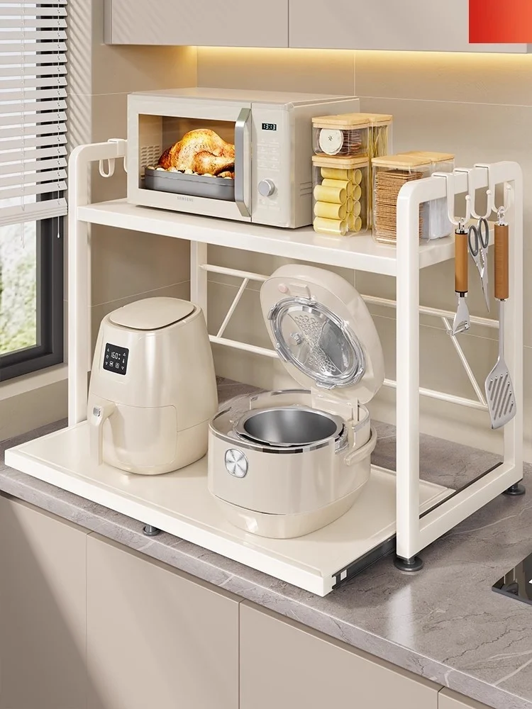 

Kitchen Multi-Function Double Layer Microwave Oven Ra Rice Cooker Storage elf Home Use Countertop Baking Oven elf