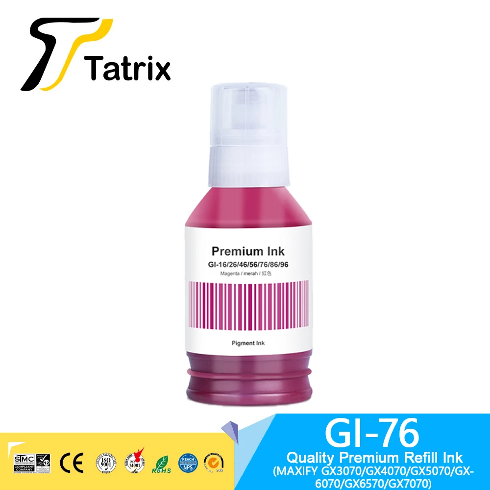 Imagem -04 - Tatrix-gi 76 Recarga de Tinta Gi76 Gi76 Compatível com Impressora Canon Maxify Gx3070 Gx4070 Gx5070 Gx6070 Gx6570 Gx7070