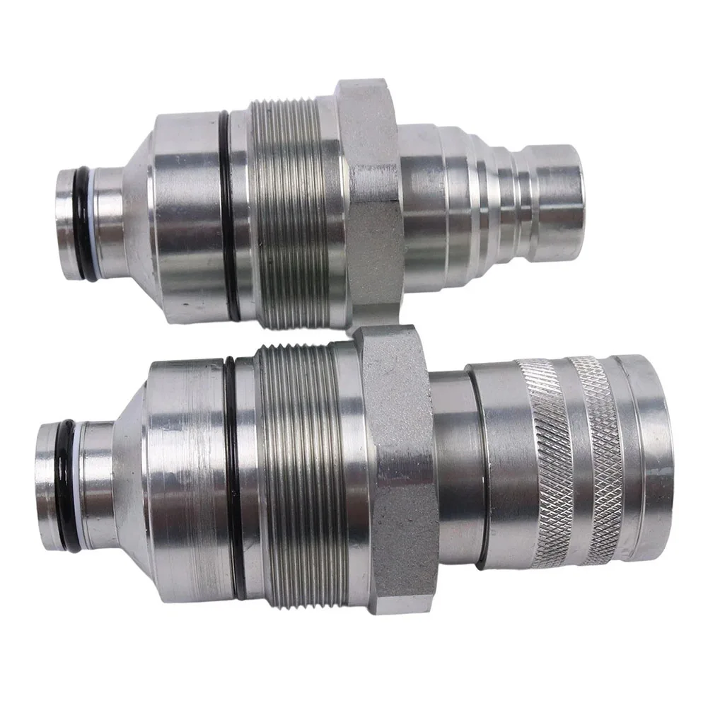 Silver Flat Face Coupler Hydraulic Coupler Steel Construction Anti-wear Coating Built-in Seals Standard Interface