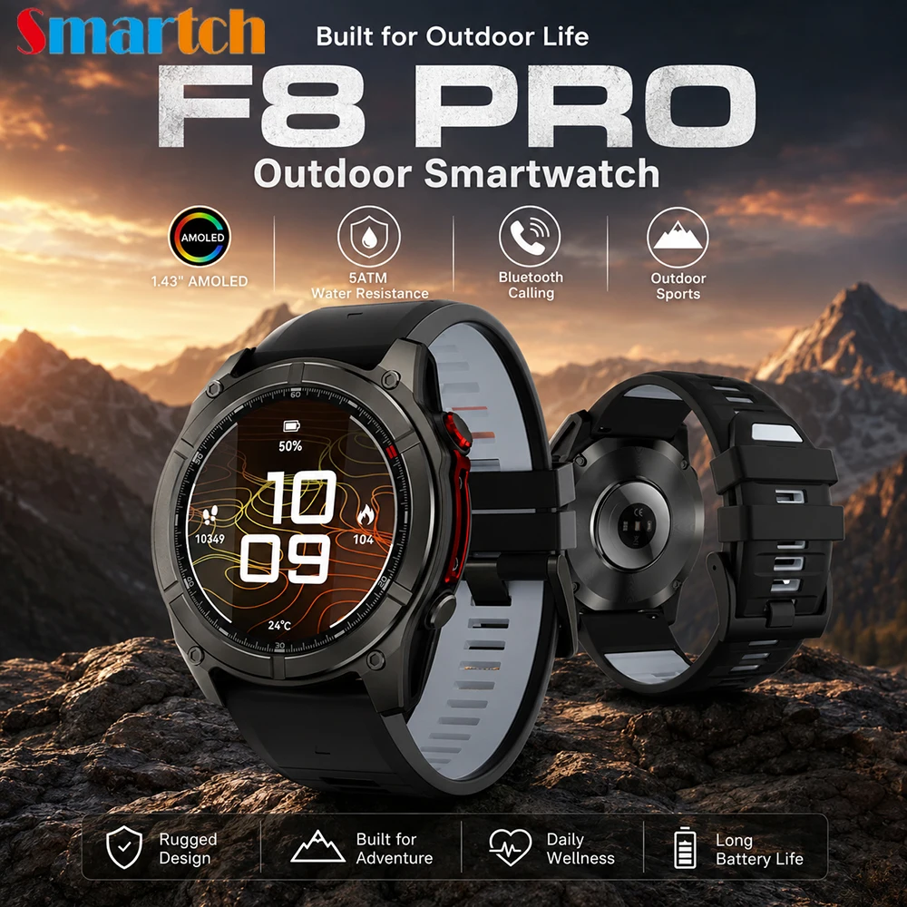 

Compass Smart Watches Men Outdoor Flashlight Waterproof Call Bracelet ChatAI-GPT Sports Health Smartwatch SOS 1.43 AMOLED Screen