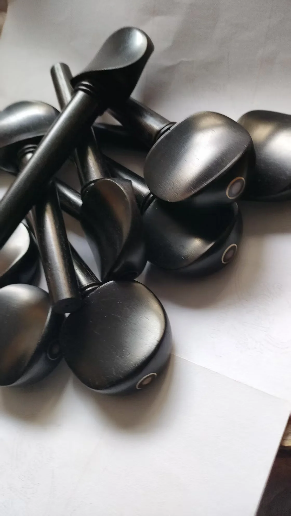

4 PCs Cello Pegs 4/4 Size Black Ebony with Pearl Eye Inlay