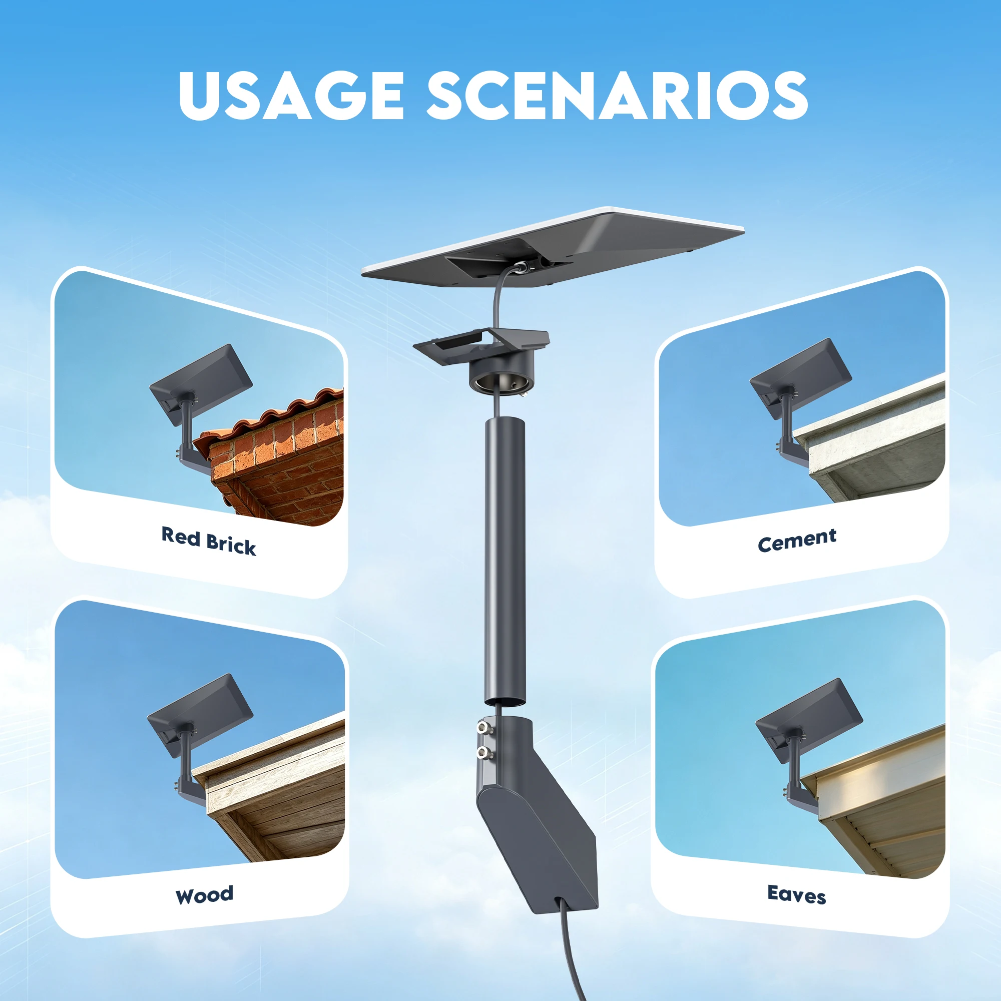 EDUP SK0180 V5 Starlink Mini Wall Mount Bracket 360° Rotatable Heavy Duty Carbon Steel Weatherproof Outdoor Eave Mount