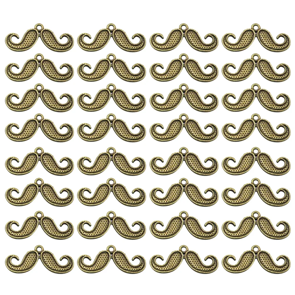 50 قطعة المعلقات الشارب سبيكة لصنع المجوهرات Diy بها بنفسك المشاريع الحرفية سوار قلادة المفاتيح ديكور حلية معدنية برونزية #1