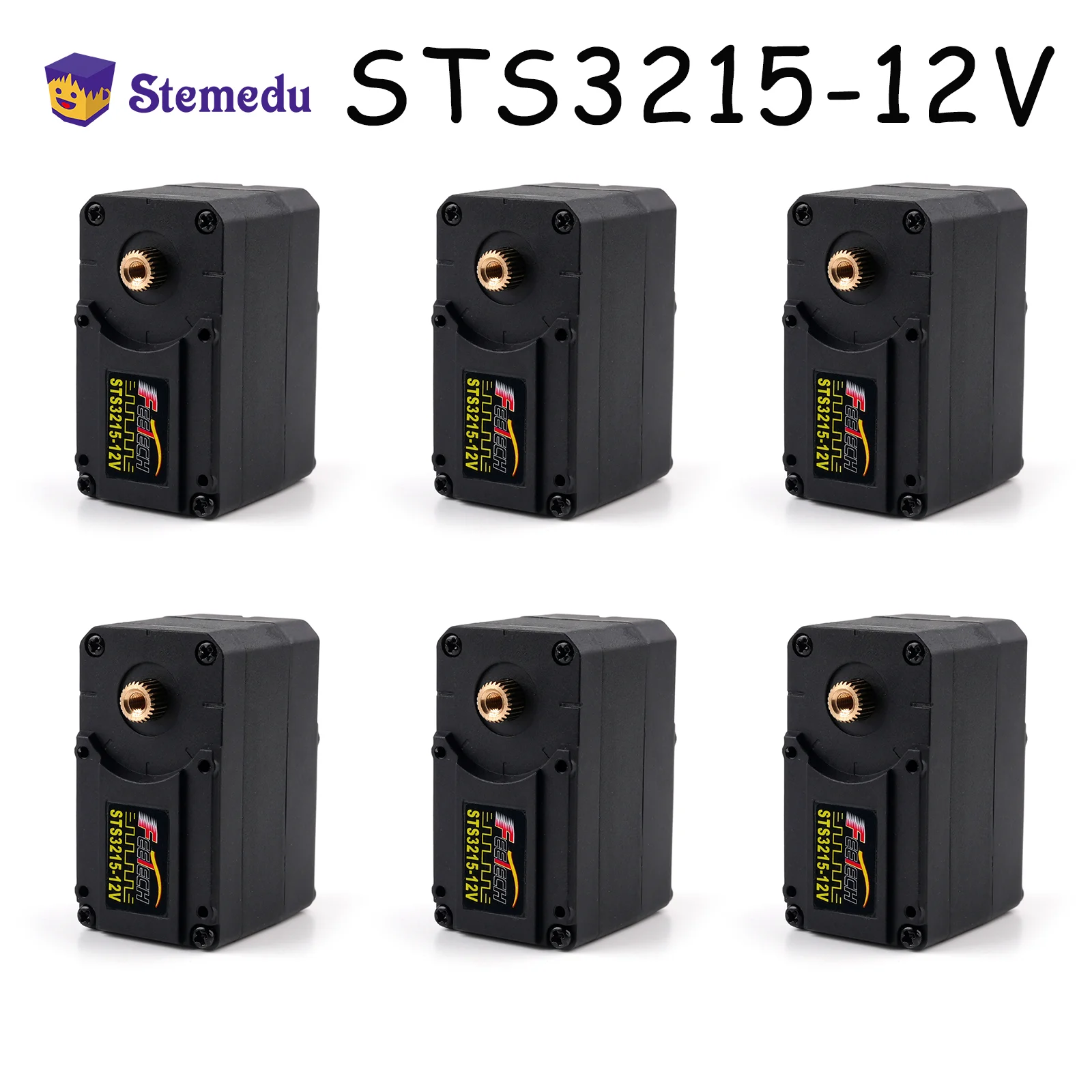 

6PCS STS3215 12V 30KG High Torque Smart RC Servo Feetech TTL Serial Bus Robot Servo for SO-ARM100 Teaching Robot Arm Project
