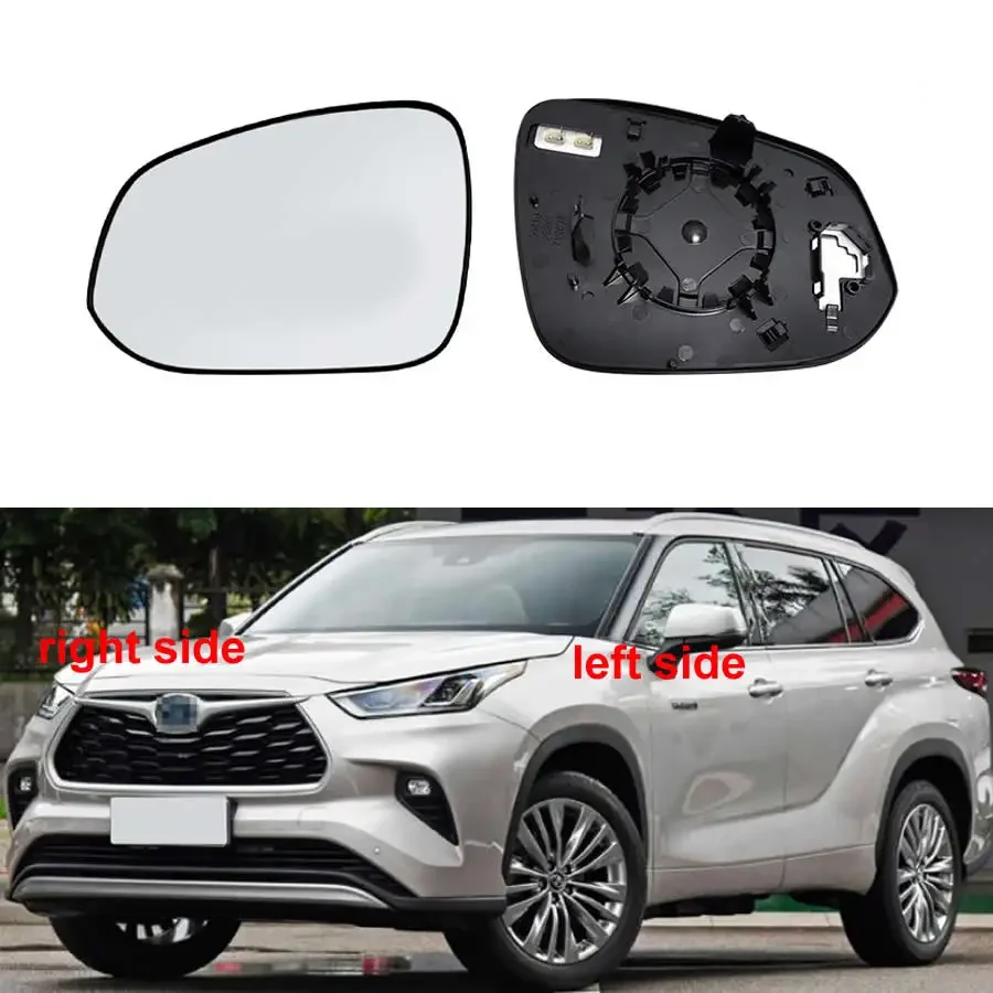 

For Toyota Highlander 2022 Car Accessories Outer Rearview Side Mirrors Lens Door Wing Rear View Mirror Glass with Heating