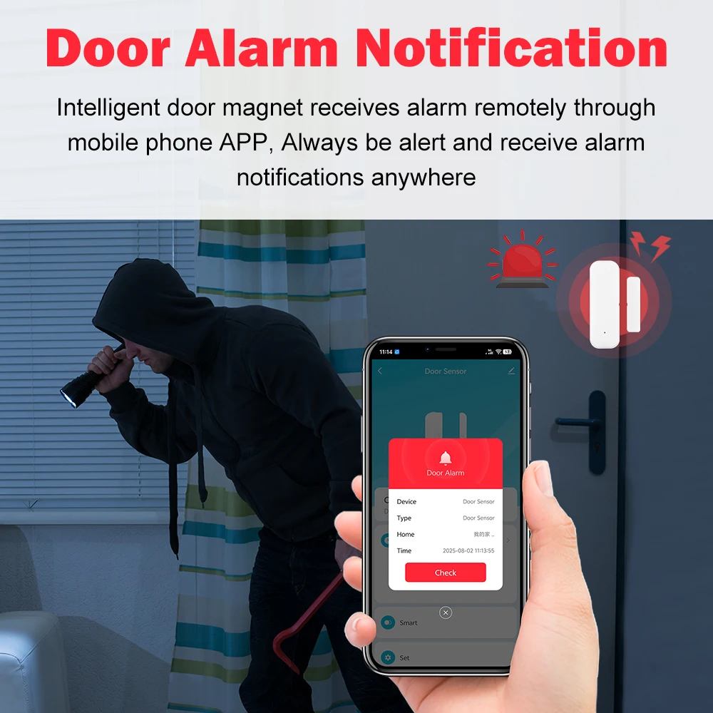 WiFi สมาร์ทเซ็นเซอร์ประตูและหน้าต่าง Magnetic Security ALARM บันทึก REMOTE Monitor Controller สําหรับ SmartThings Alexa Google Home