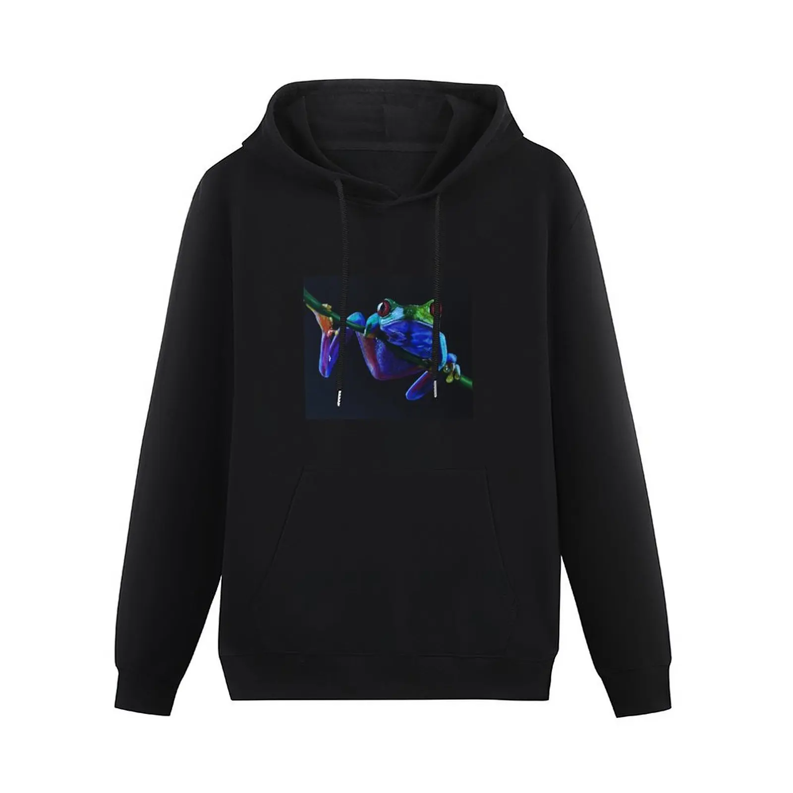 Rainforest Tree Frog Colored Pencil Drawing Pullover Hoodie men clothing mens clothing men clothes oversized hoodie