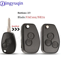 jingyuqin 2/3 Buttons Modified Car Key Shell For Renault Dacia Duster Modus Logan Espace Clio 3 Twingo Kangoo