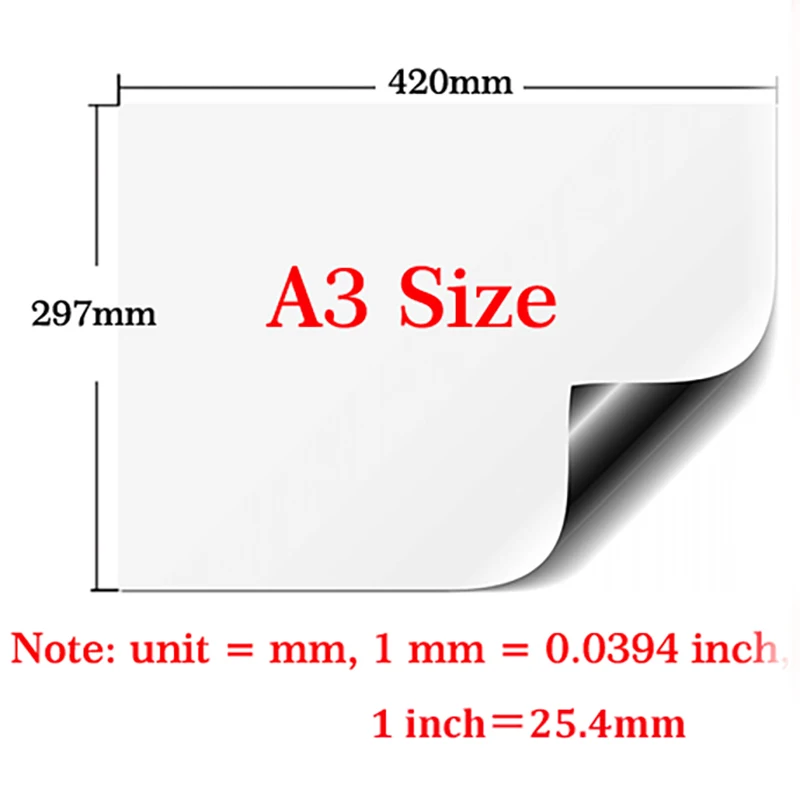 A3 Size Magnetic Dry Erase Whiteboard Soft Home Office Kitchen Cushion Fridge Stickers Memo Message Boards Bulletin Board