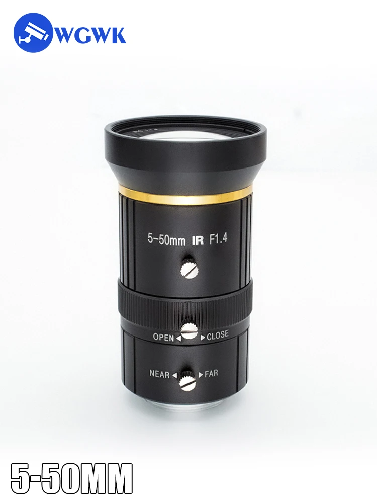 WGWK-C85-50A CCTV Camera Lens 5-50mm 8MP F1.4 CS-Mount Manual Zoom Focal For Industrial Digital Microscope High Quality Cameras
