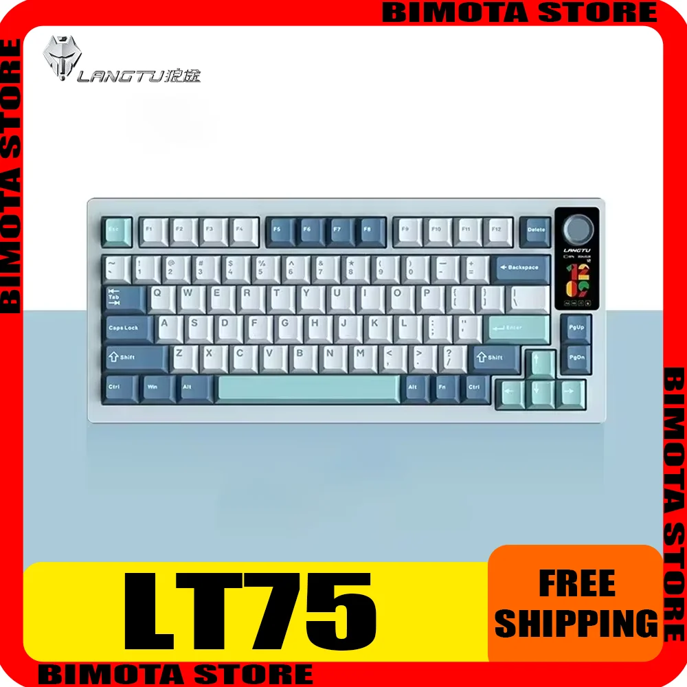 

Langtu Lt75 Mechanical Keyboard Smart Screen Customized Three Mode RGB Wireless Gaming Keyboard 80 Keys Gasket Pc Gamer Office