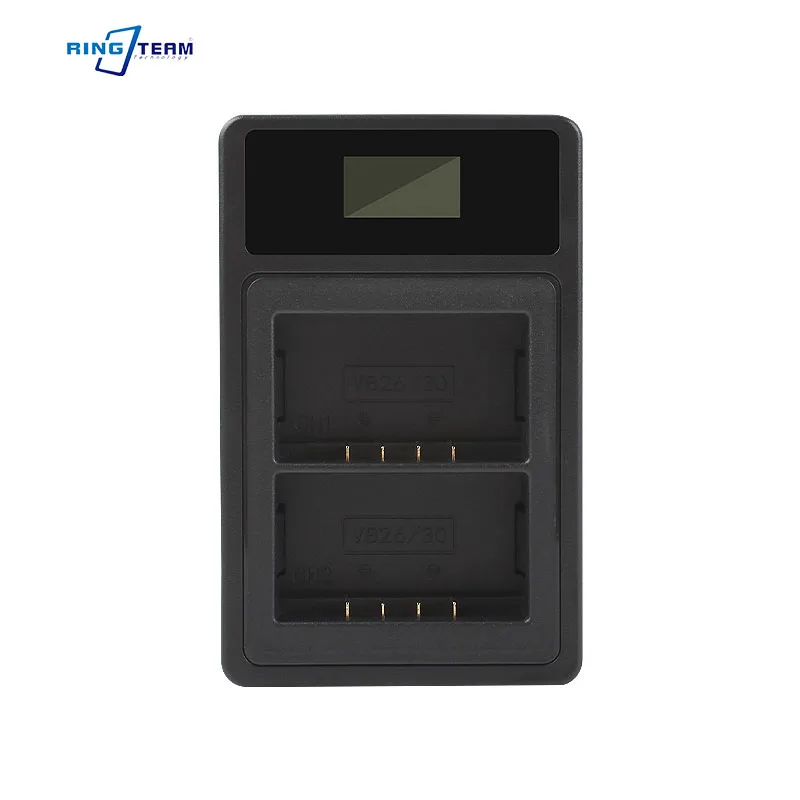 Upgraded LCD Dual Battery Charger for VB26 - Smart Digital Display, Independent Dual Slots, Overcharge Protection, Type-C Fast C